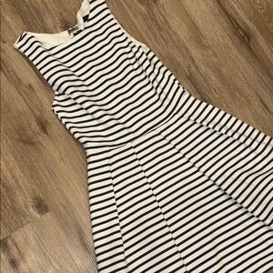 Zara Black and White A-Line Midi Dress